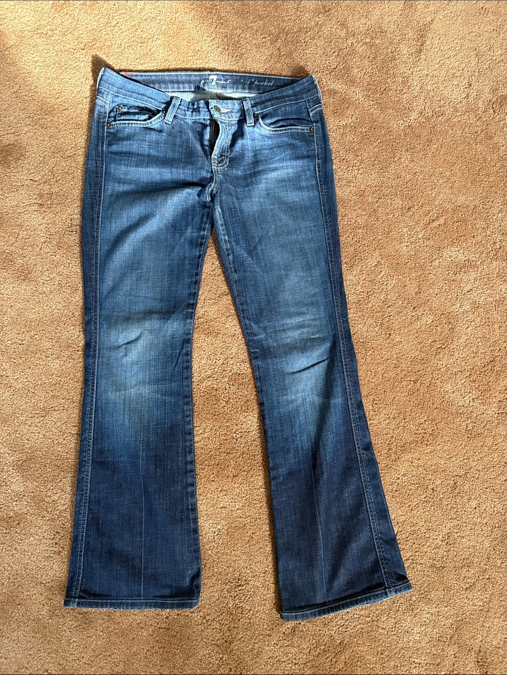 7 For All Mankind Women's Dark Blue Flared Jeans